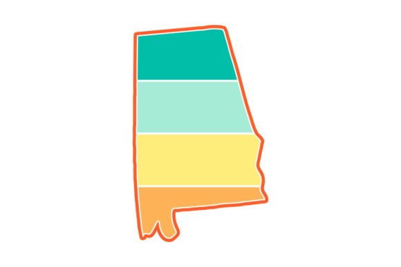 Alabama State Retro Sunset PNG SVG