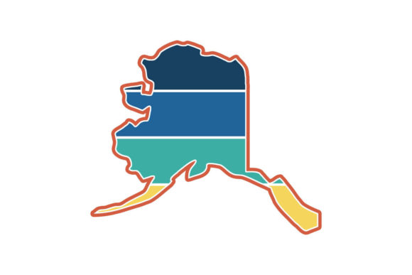 Alaska State Retro Sunset PNG SVG