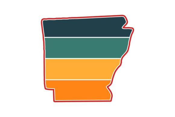 Arkansas State Retro Sunset PNG SVG
