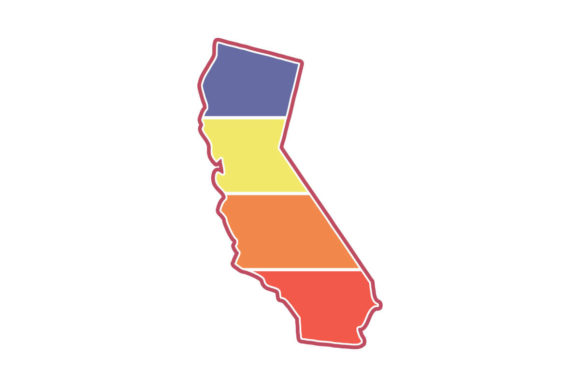 California State Retro Sunset PNG SVG