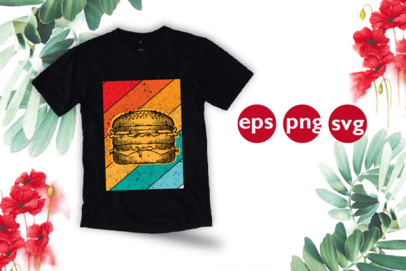 Cheeseburger Retro Vintage Style Svg