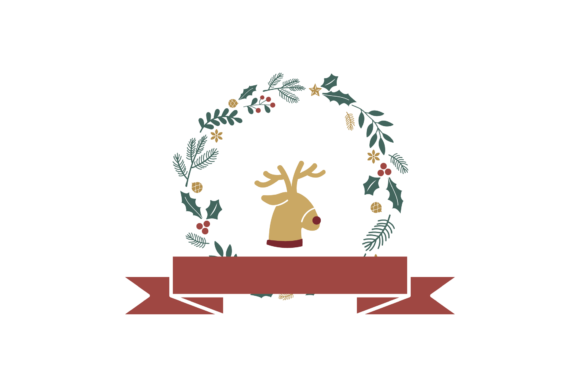 Christmas Stickers Retro - Deer Head Svg