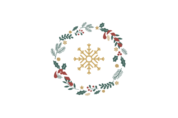 Christmas Stickers Retro Gold Snow Svg