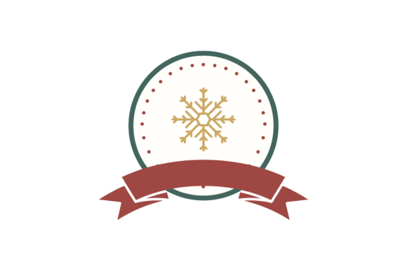 Christmas Stickers Retro - Snow Gold Svg