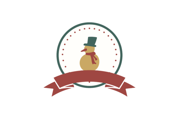 Christmas Stickers Retro - Snow Man Svg