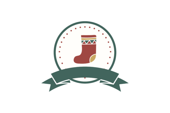 Christmas Stickers Retro - Socks Red Svg