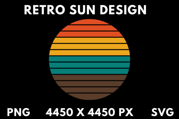 Classic Retro Sun PNG SVG Design