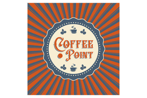 Coffee Point EPS SVG PNG Retro Frame