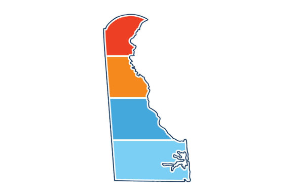 Delaware State Retro Sunset PNG SVG