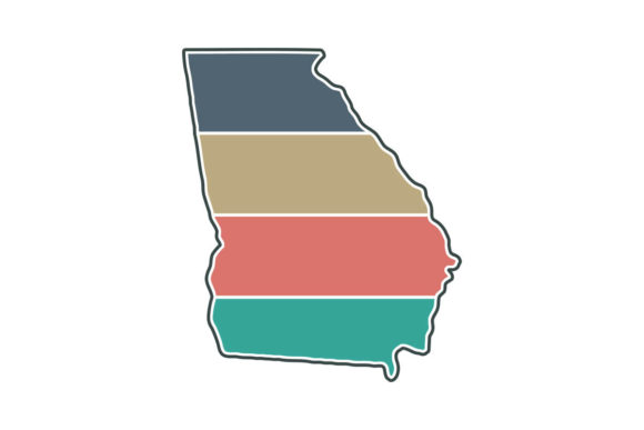 Georgia State Retro Sunset PNG SVG
