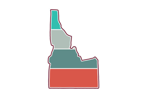Idaho State Retro Sunset PNG SVG