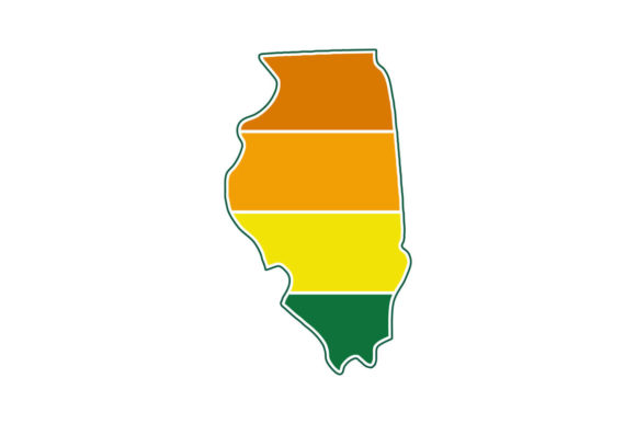 Illinois State Retro Sunset PNG SVG