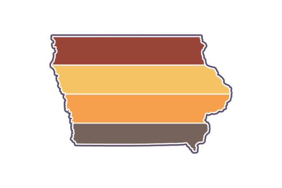 Iowa State Retro Sunset PNG SVG