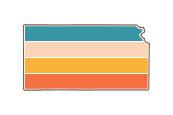 Kansas State Retro Sunset PNG SVG