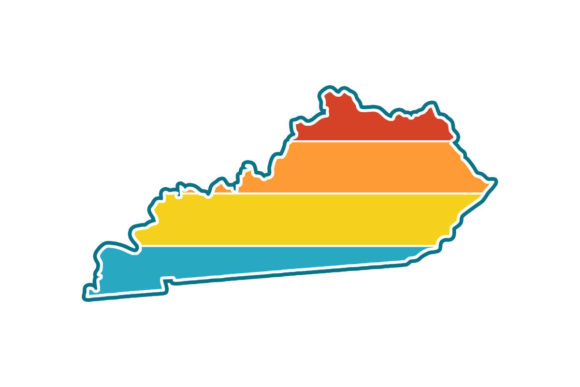 Kentucky State Retro Sunset PNG SVG
