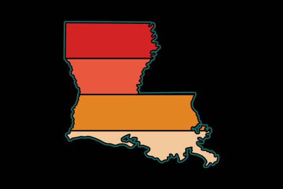 Louisiana State Retro Sunset PNG SVG