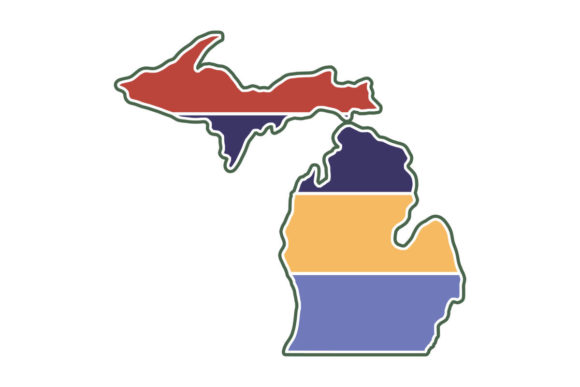 Michigan State Retro Sunset PNG SVG