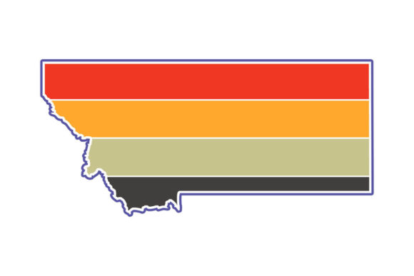 Montana State Retro Sunset PNG SVG