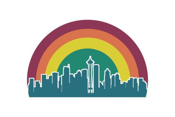 Seattle Washington Retro Sunset PNG SVG
