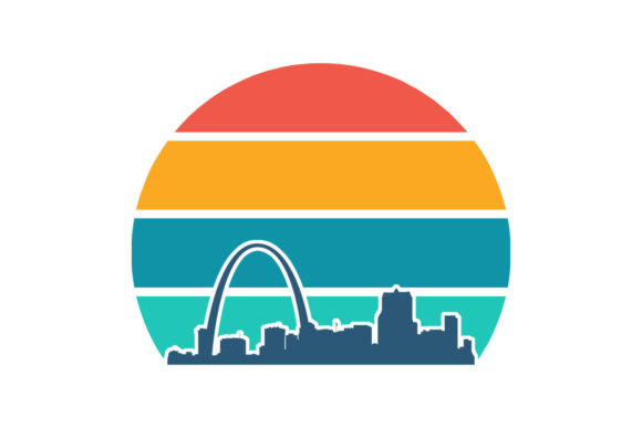 St Louis Missouri Retro Sunset PNG SVG
